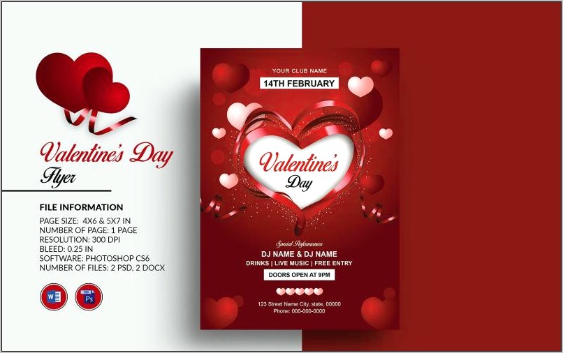 Valentine's Day Invitation For Party Free Template