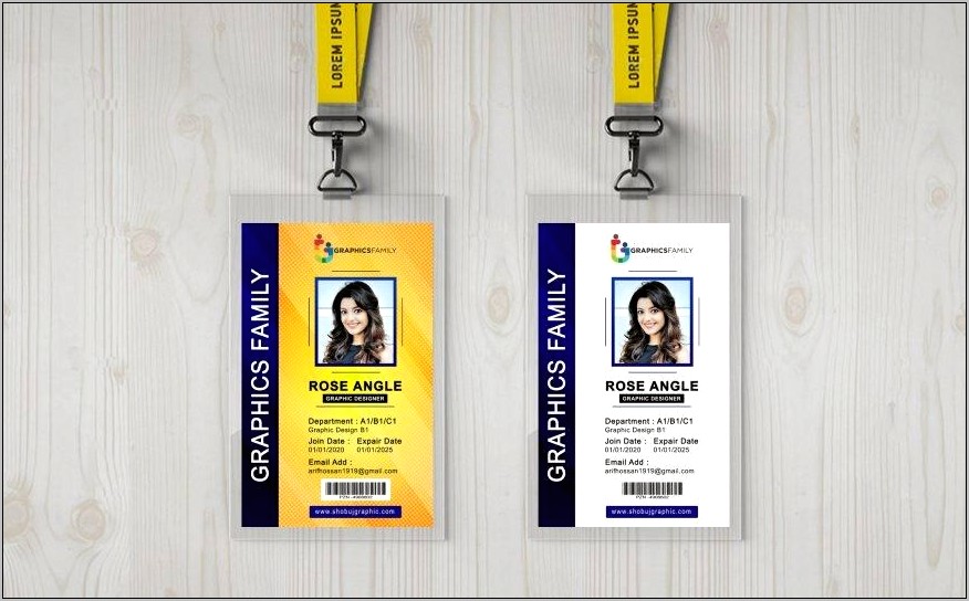 Vertical Student Id Card Template Free Download