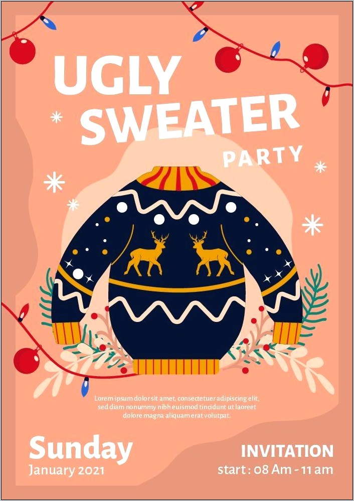 Vistaprint Ugly Sweater Christmas Invitations Templates Free