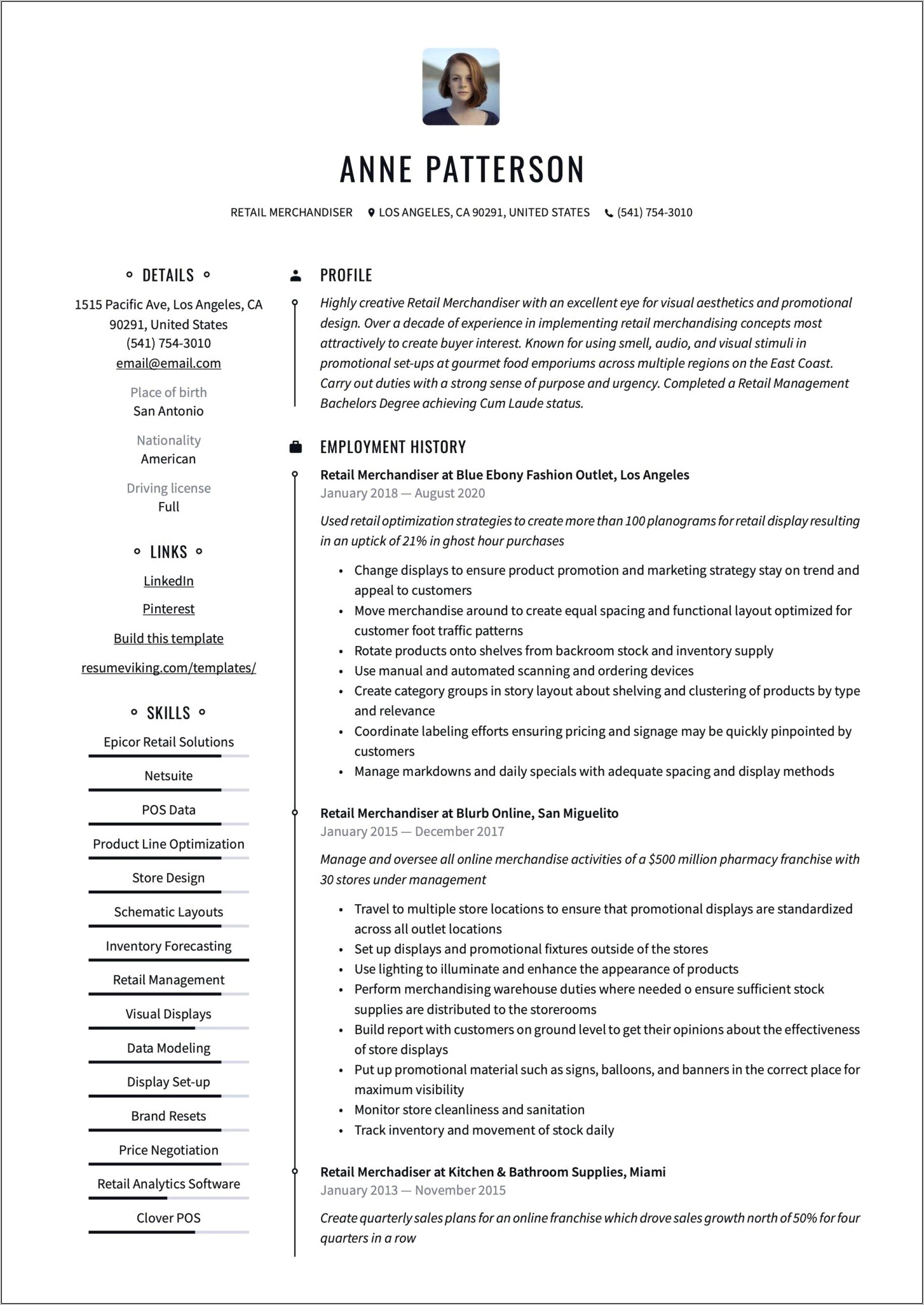 Visual Merchandiser Resume Sample Resumeokresumeok