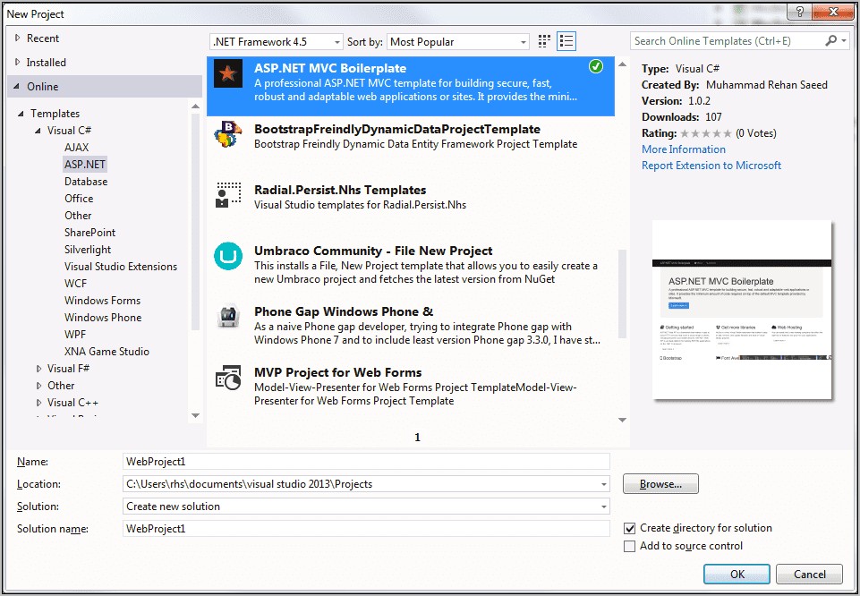 Visual Studio 2015 Project Templates Download