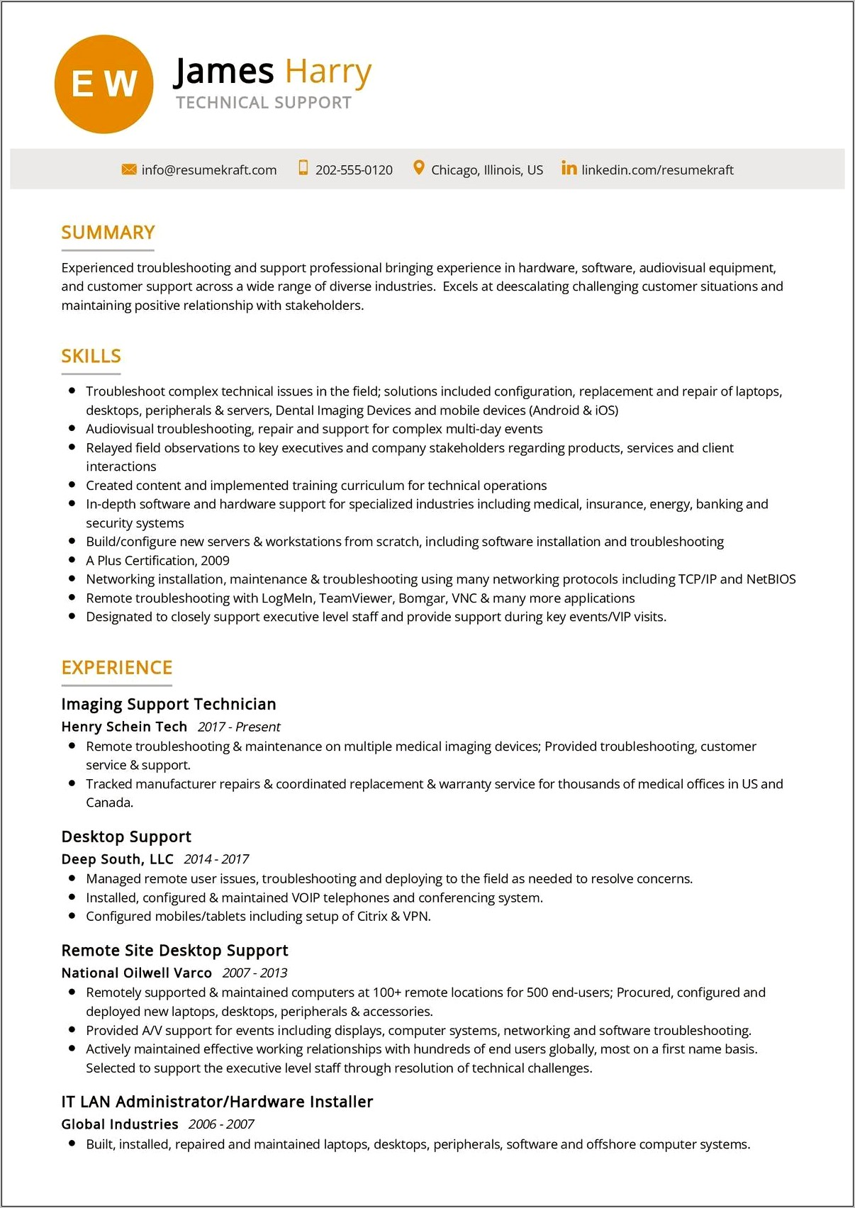 Voip Hosted Technician Resume Example