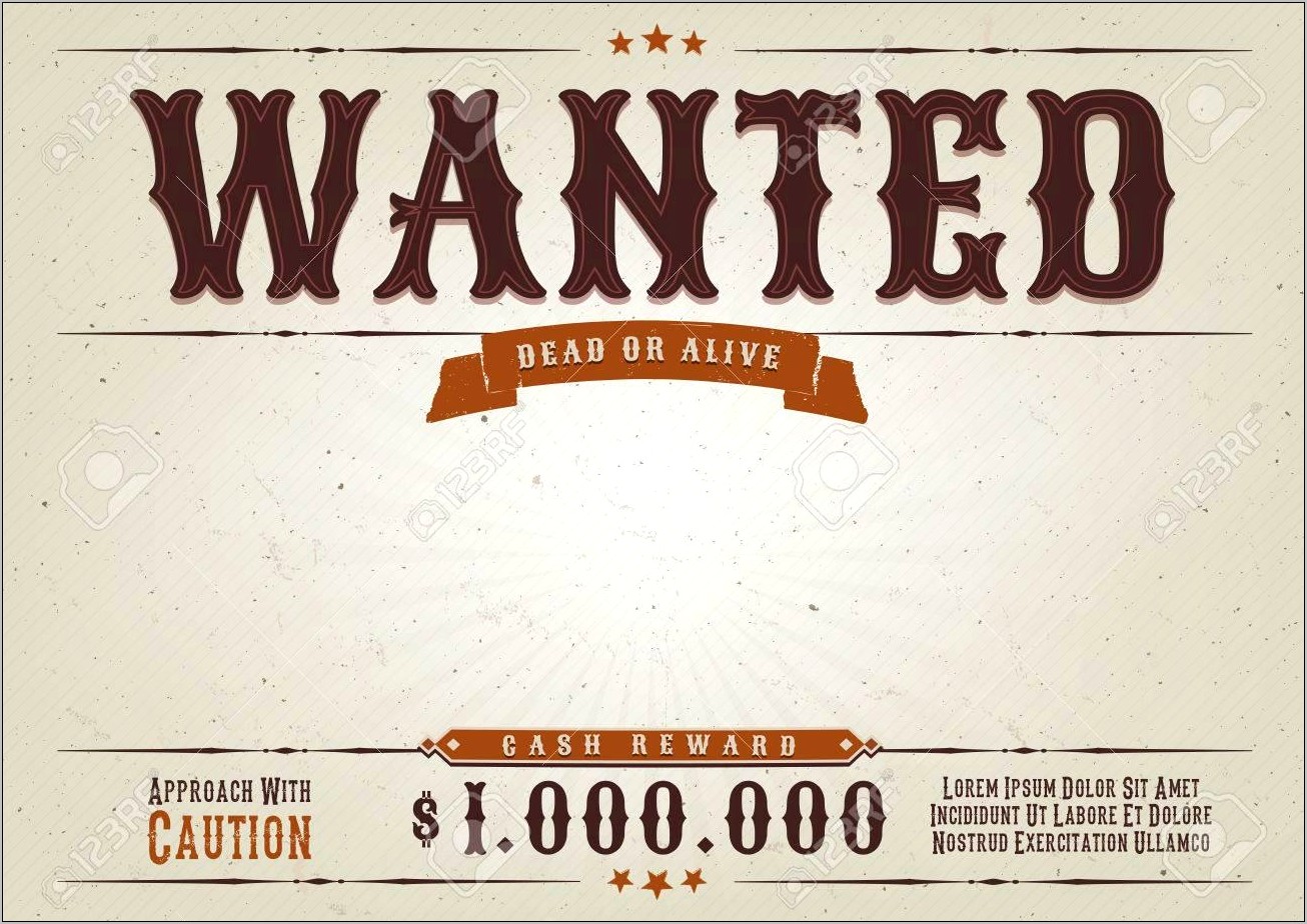 Wanted Dead Or Alive Template For Word Free