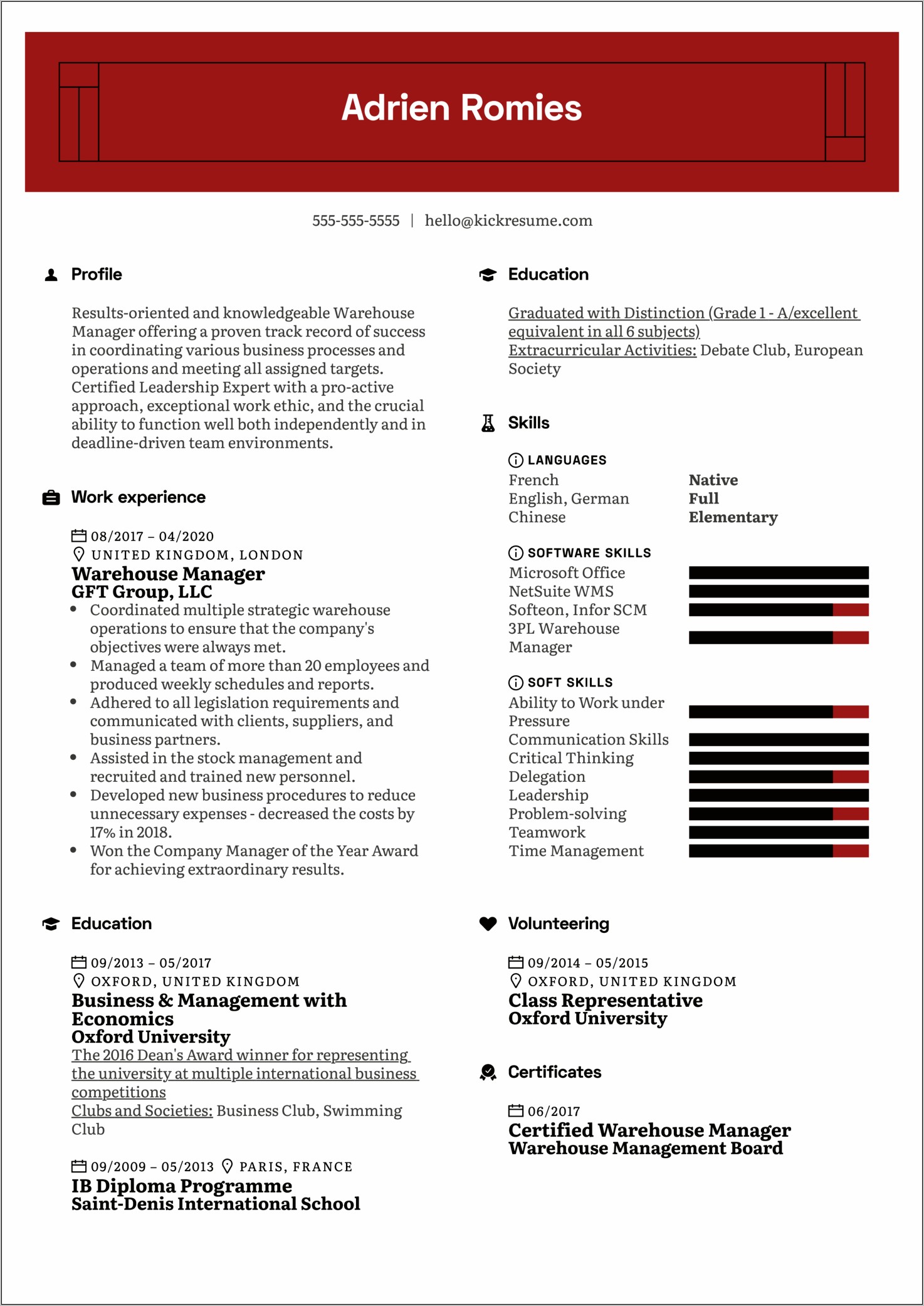 Warehouse Management Skills For Resume