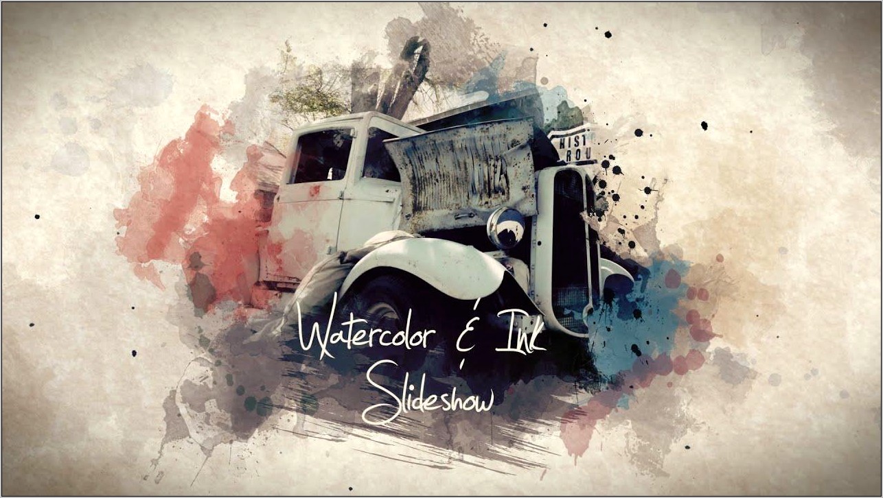 Watercolor & Ink Slideshow After Effects Template Free