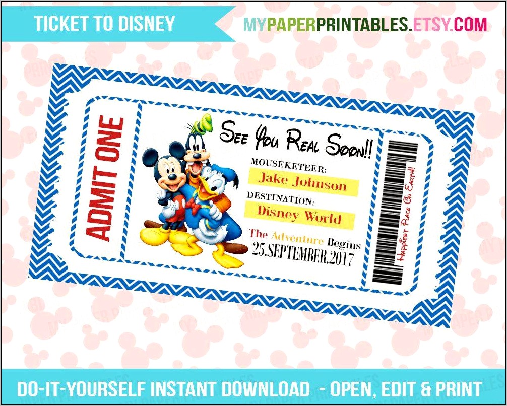 We Are Going To Disney Template Free Printable