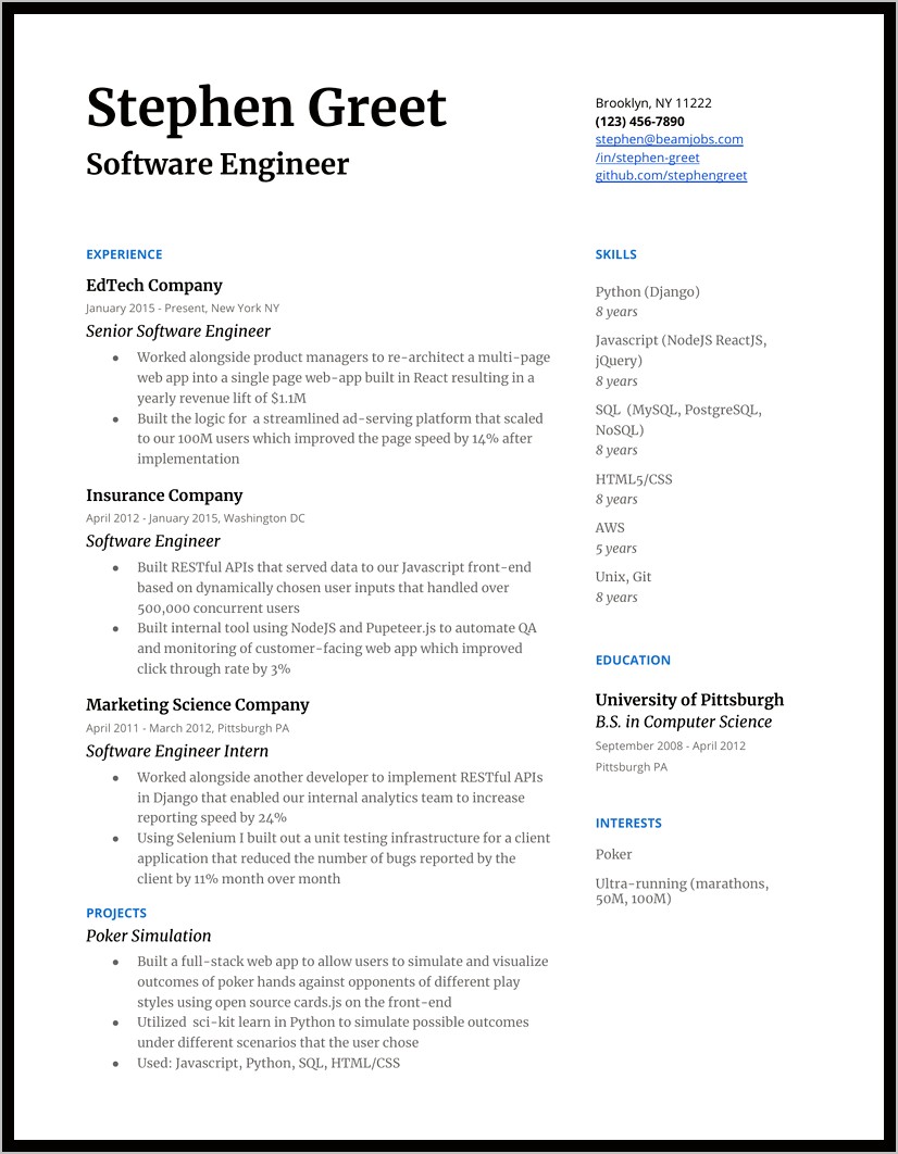 Web Api Developer Resume Sample