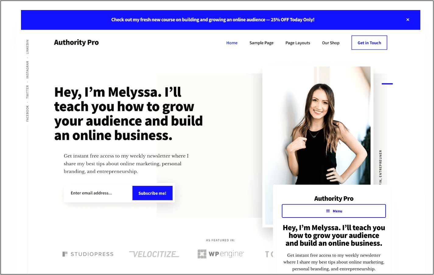 Webpage Template For WordPress For Book Launch Free