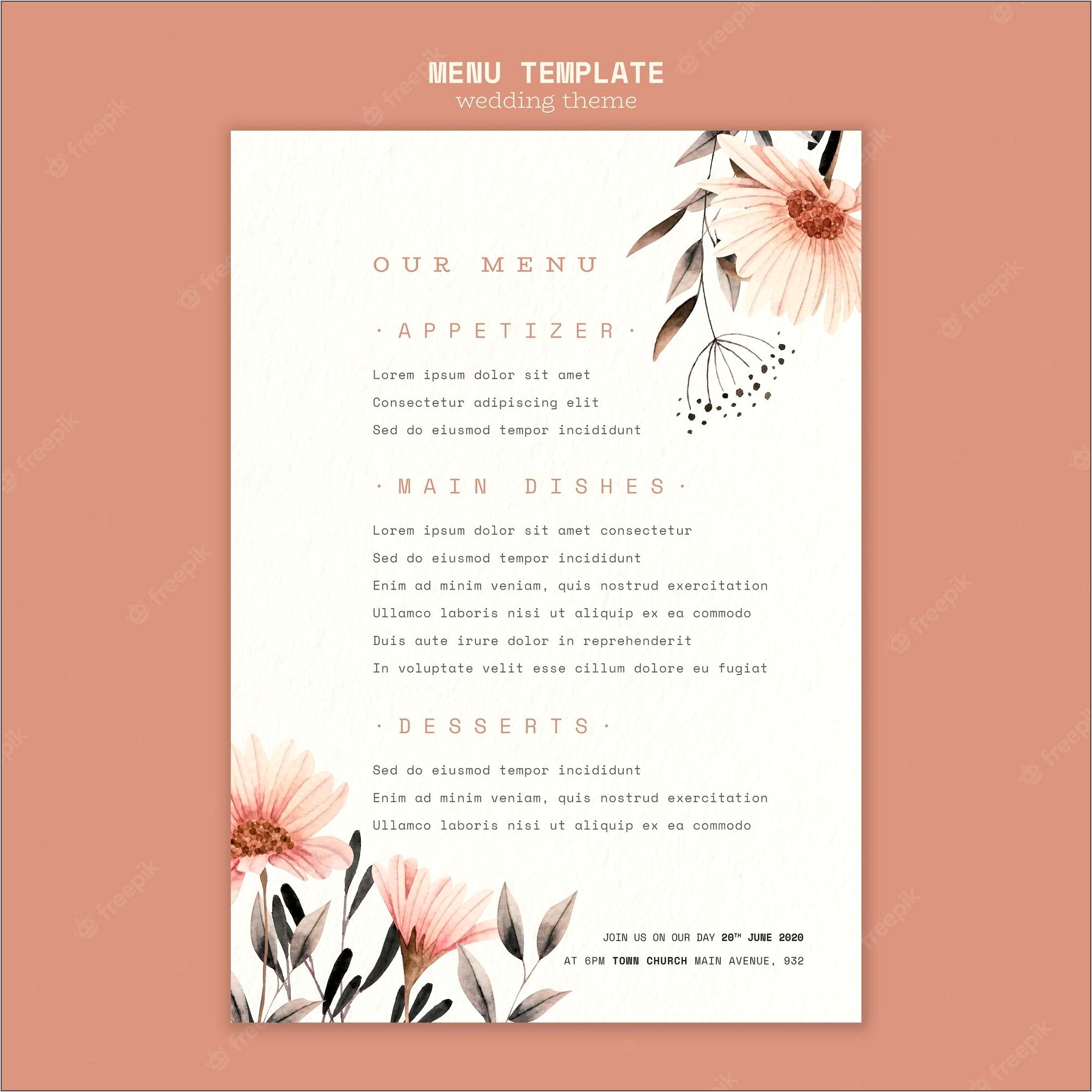 Wedding Order Of The Day Template Free