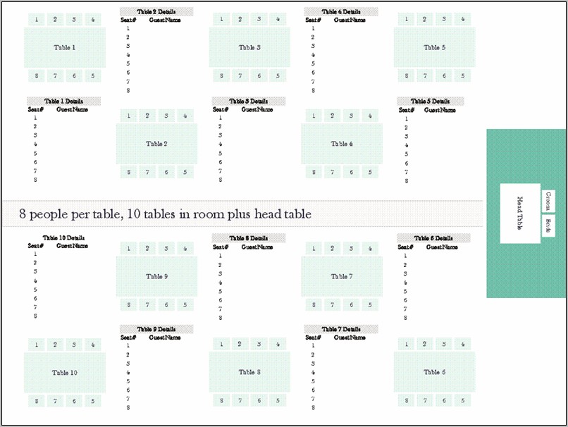 Wedding Seating Chart Template Microsoft Word Free