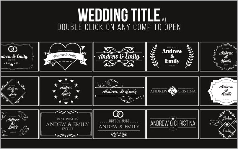 Wedding Titles After Effects Templates Free Download Cs6