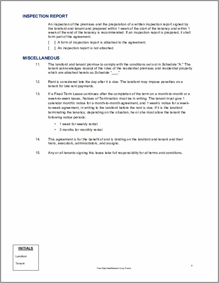 Week To Week Lease Agreement Template Free