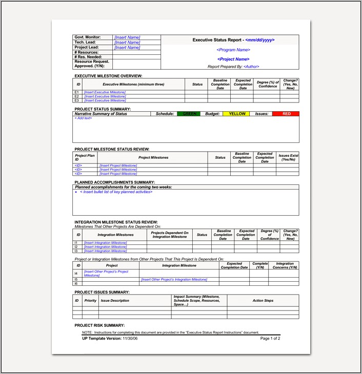 Weekly Status Report Template Excel Download