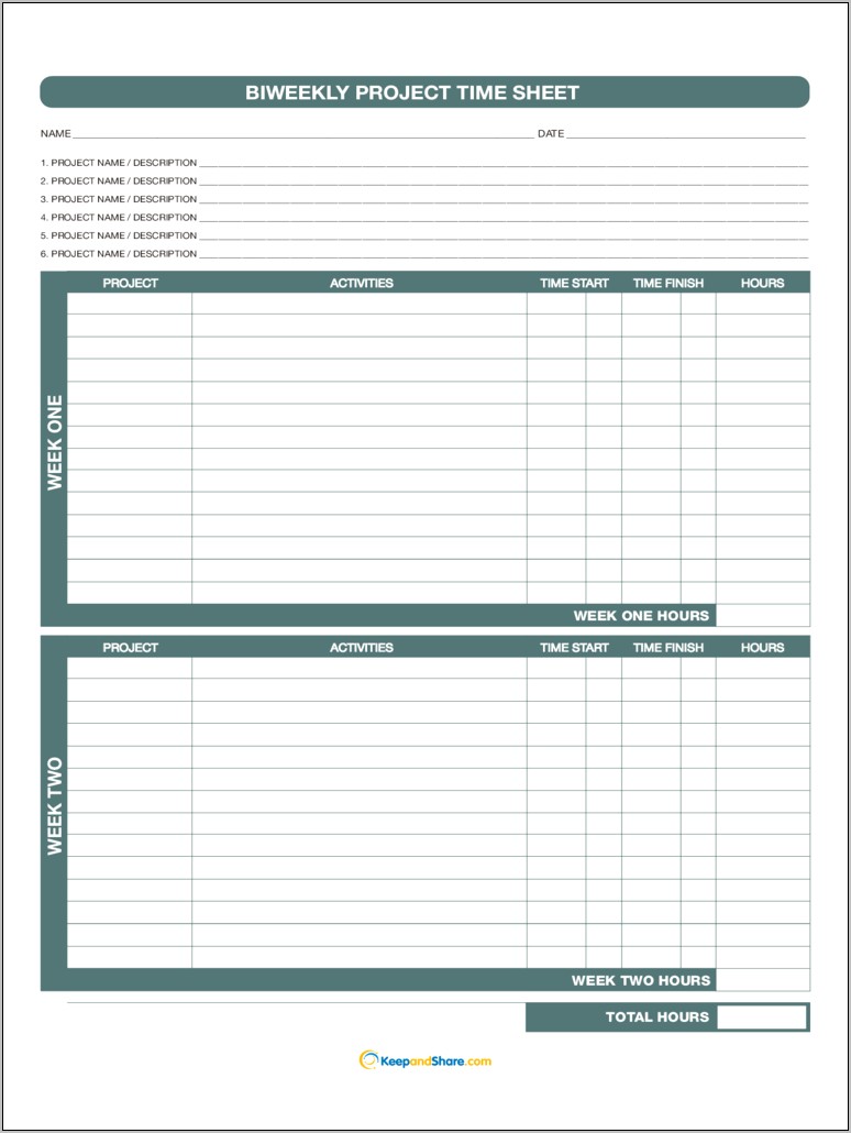 Weekly Timesheet For Multiple Employees Template Free