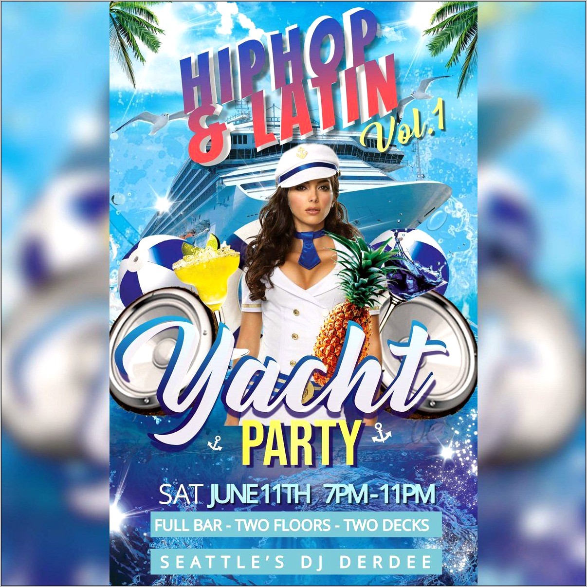 Wet And Wild Party Free Flyer Template