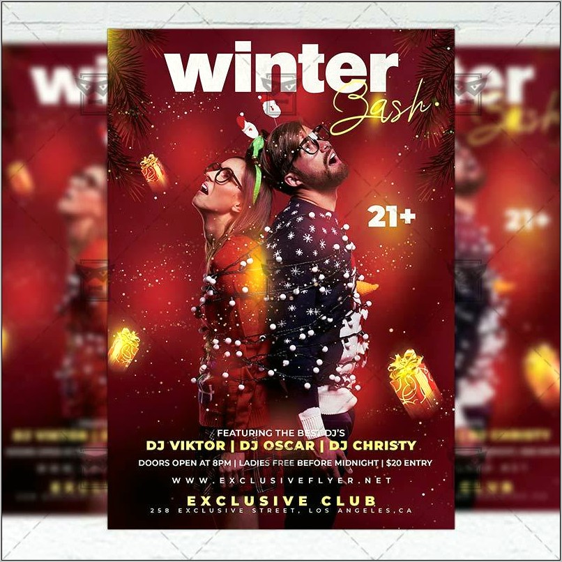 Winter Bash Free Club Psd Flyer Template