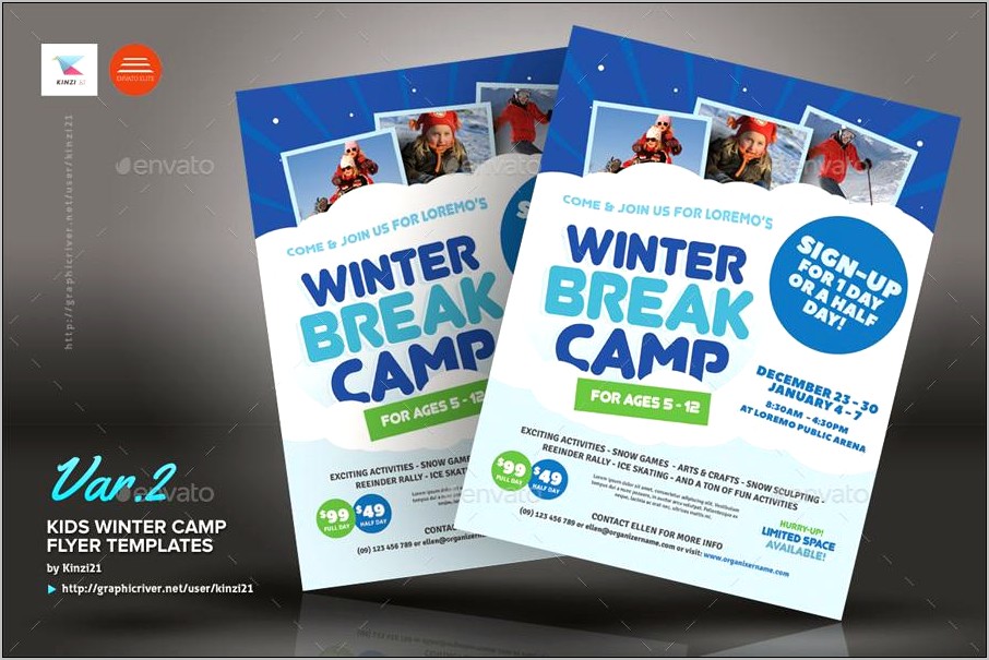 Winter Camps For Kids Flyers Word Free Template