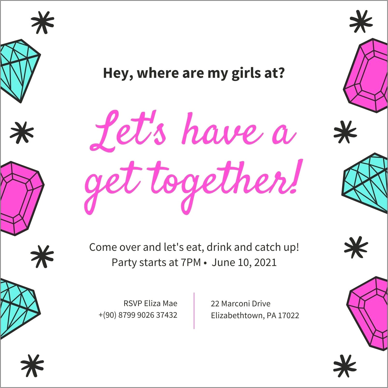 Women Get Together Party Invitation Template Free Download