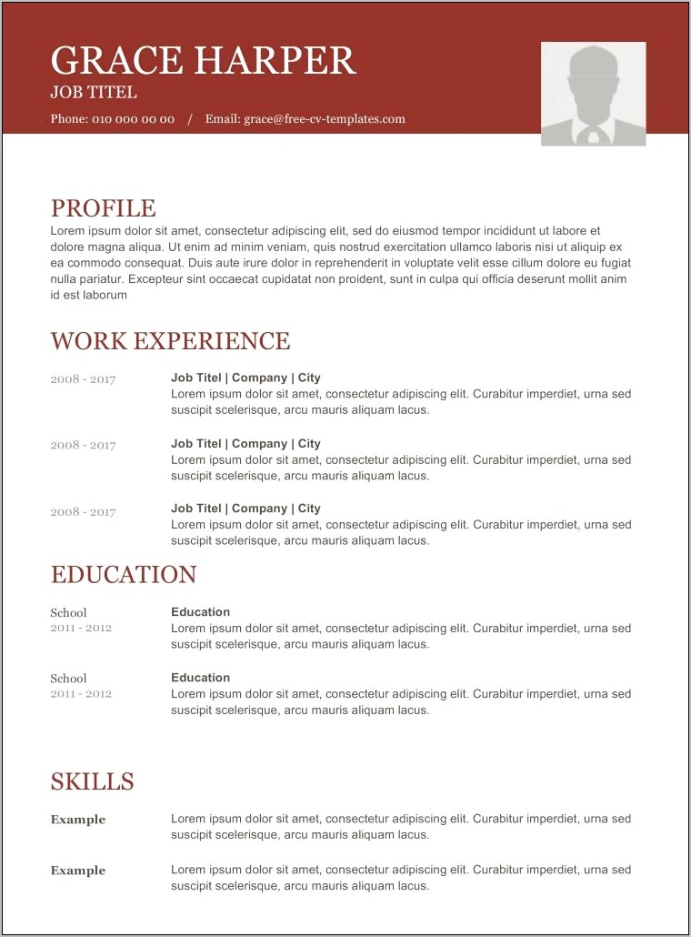 Word Resume Format Free Download