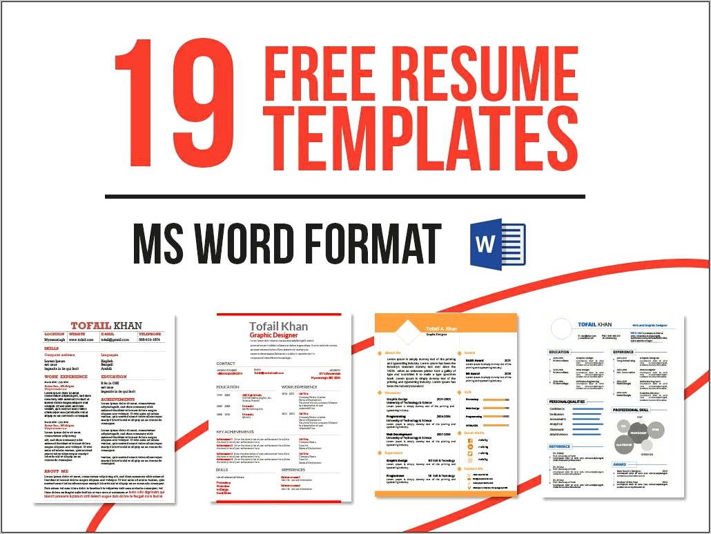 Word Resumé Template Free Downlod