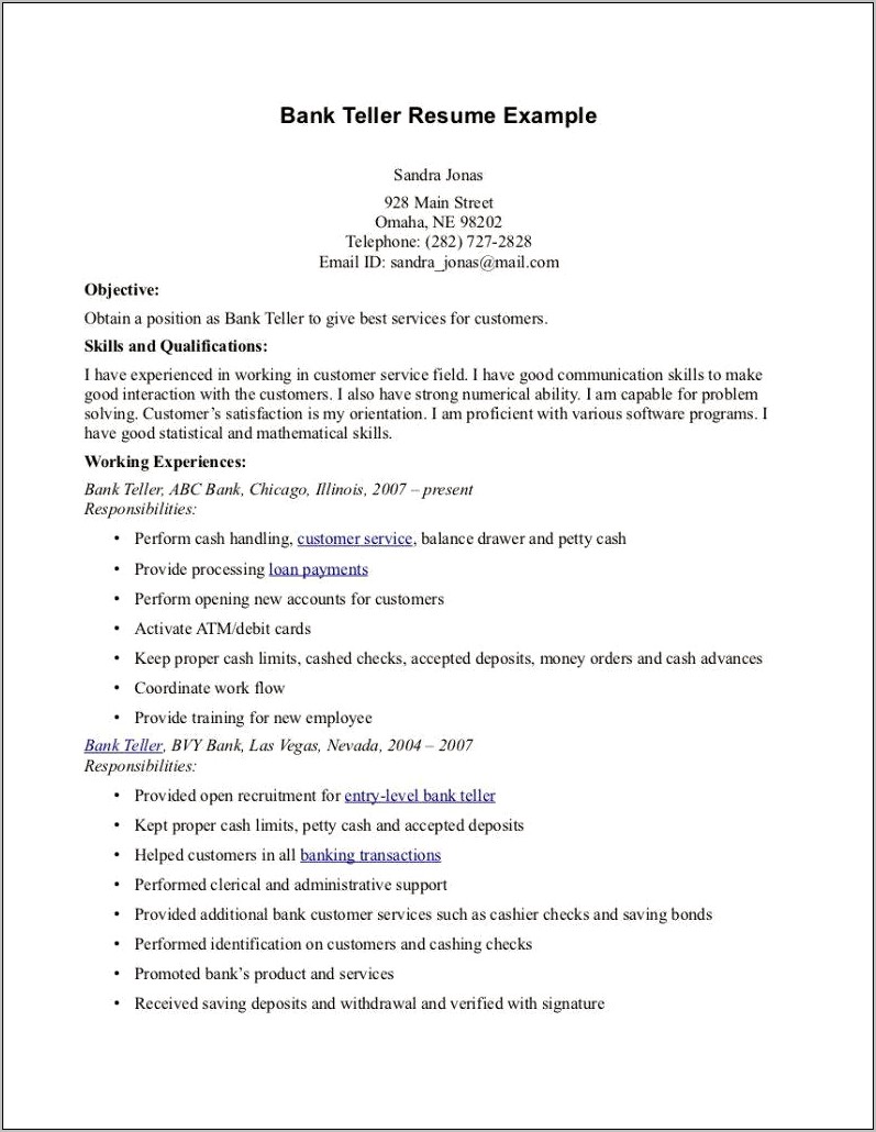 Writing Job Objective In Resume