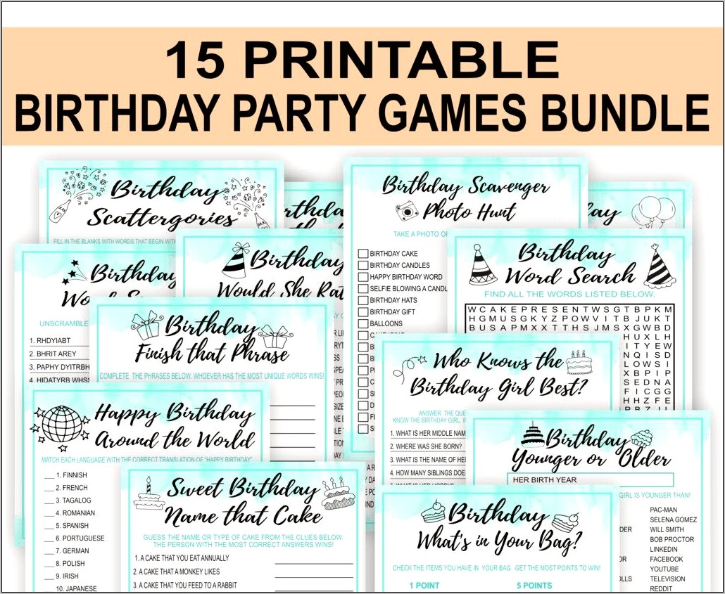 Younger Or Older Birthday Game Free Template