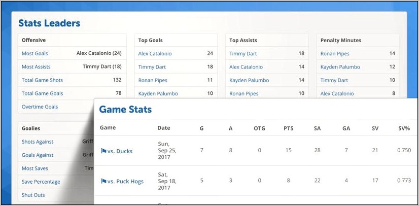 Youth Hockey Stats Template Excel Spreadsheet Free