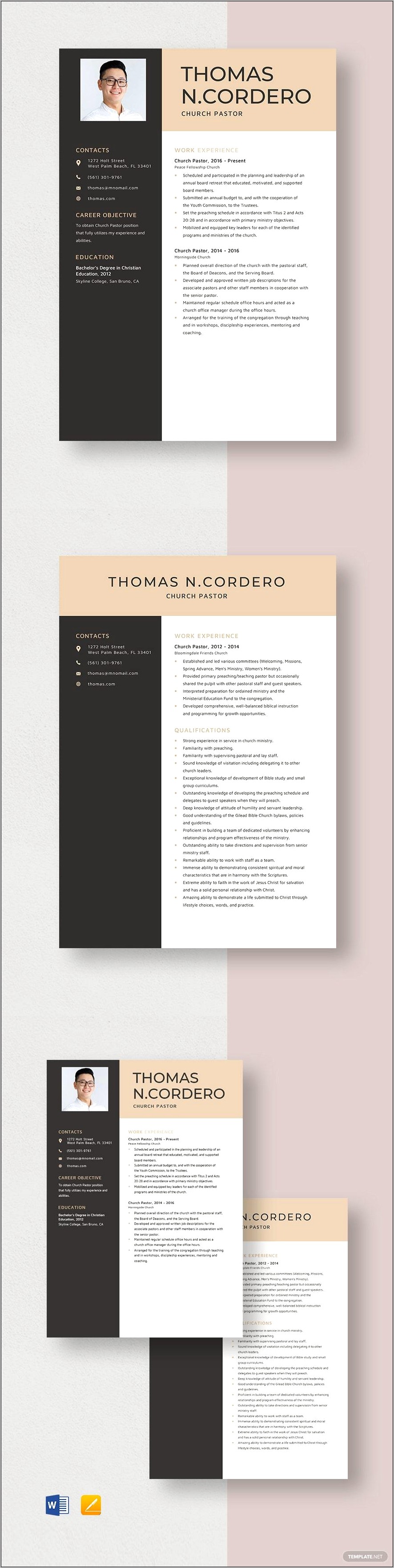 Youth Pastor Resume Sample Professional